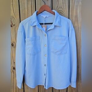 Jane and Delancey Light Blue Button-Up Top